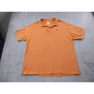 Lacoste Polo Shirt Mens Size 7 XXL Orange Short Sleeve Logo Preppy Casual